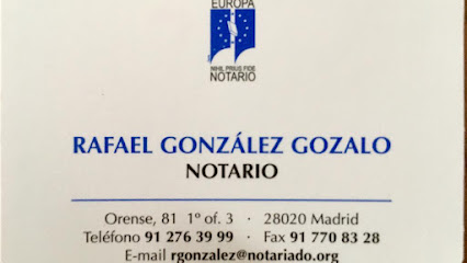 Notaría Rafael Gonzalez Gozalo  Notario en Madrid 